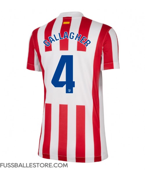Günstige Atletico Madrid Conor Gallagher #4 Heimtrikot Damen 2025-26 Kurzarm Günstige Atletico Madrid Conor Gallagher #4 Heimtrikot Damen 2025-26 Kurzarm